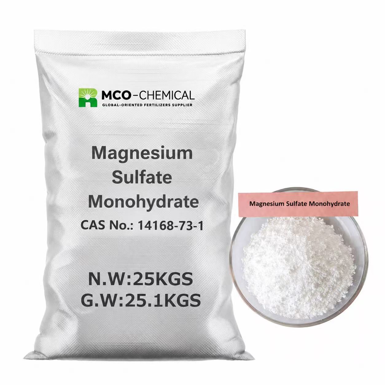 Magnesium Sulfate Monohydrate powder and product bag